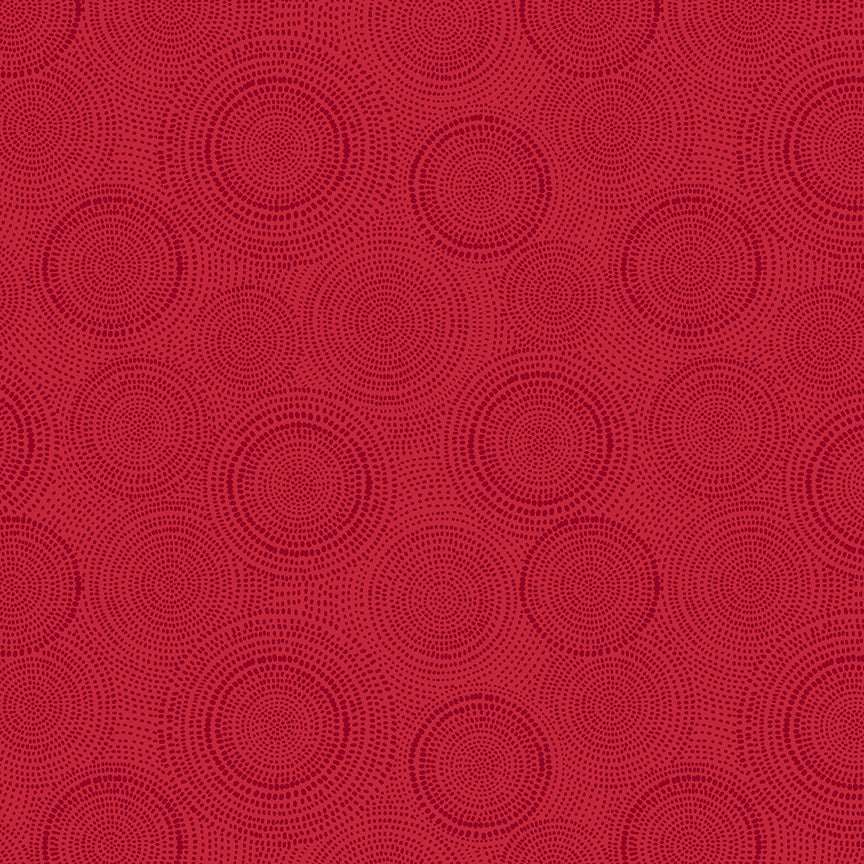 Red pattern with circular shapes on a red background