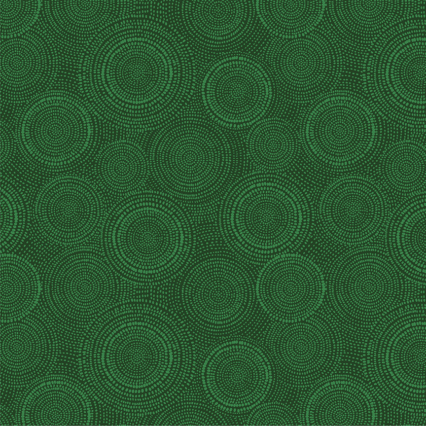 Green fabric with circular pattern
