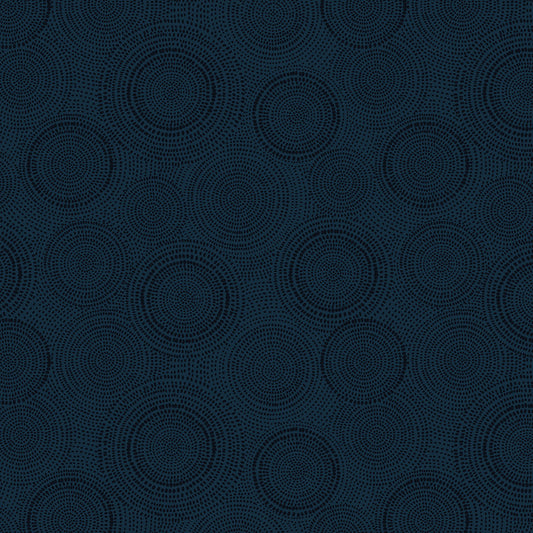 Navy blue fabric with circular pattern