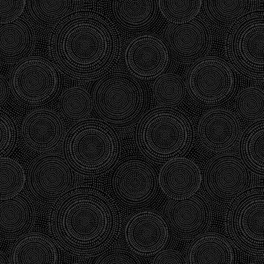 Black circular pattern on a black background
