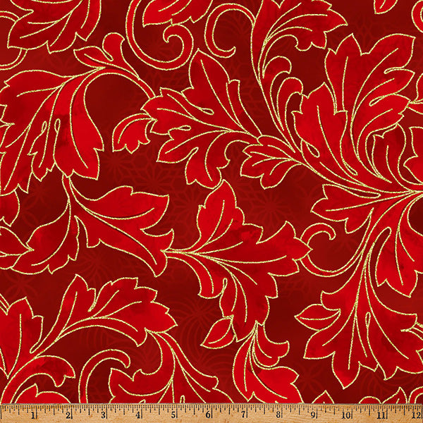 Hoffman Holiday - Christmas Wish - Y7823 - Scarlet with Gold Metallic