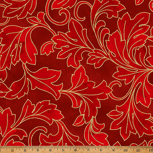 Hoffman Holiday - Christmas Wish - Y7823 - Scarlet with Gold Metallic