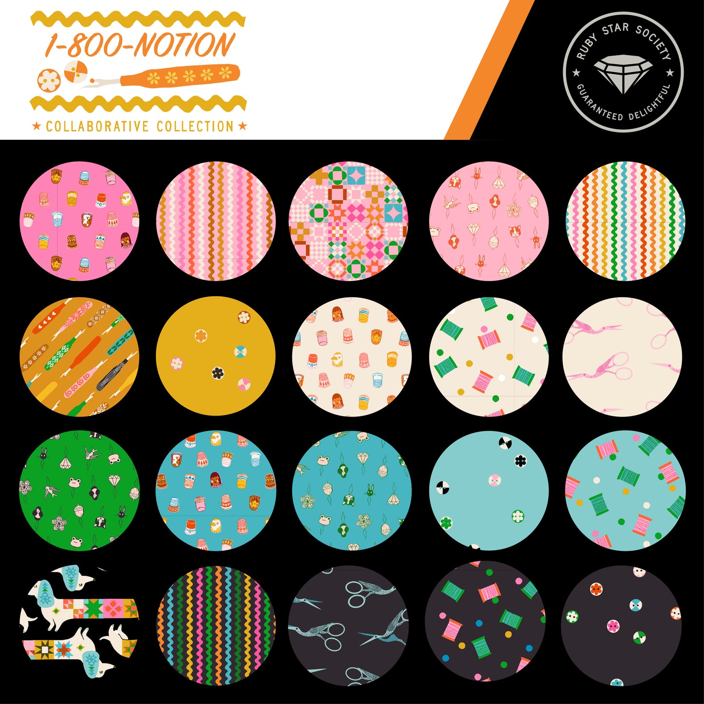 1-800-Notions by Ruby Star Society - 5" Squares (Charm Pack)