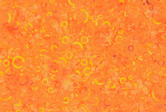 Wilmington Batiks - Floating Circles Orange/Yellow