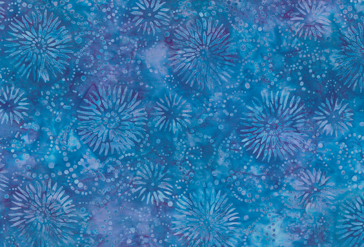 Wilmington Batiks - Flower Burst Blue/Purple