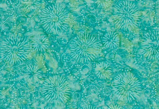 Wilmington Batiks - Flower Burst Green/Blue