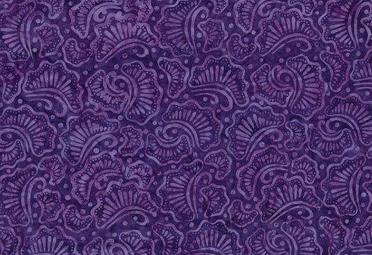 Wilmington Batiks - Wavy Fans Dark Purple