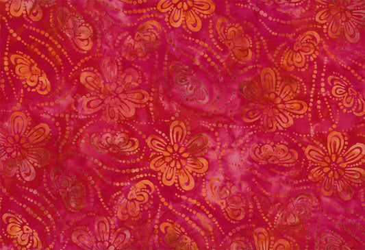 Wilmington Batiks - Floating Flowers Red/Orange