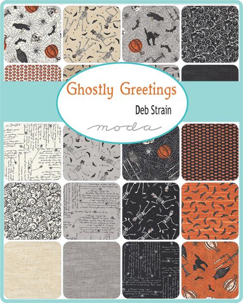 GHOSTLY GREETINGS BY DEB STRAIN FOR MODA - 2 1/2" STRIPS