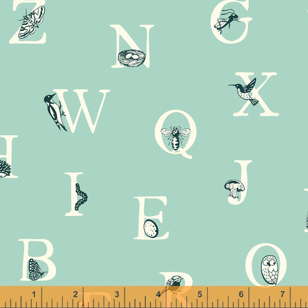 Summer School by Judy Jarvi for Windham Fabrics - Alphabet Bird's Egg