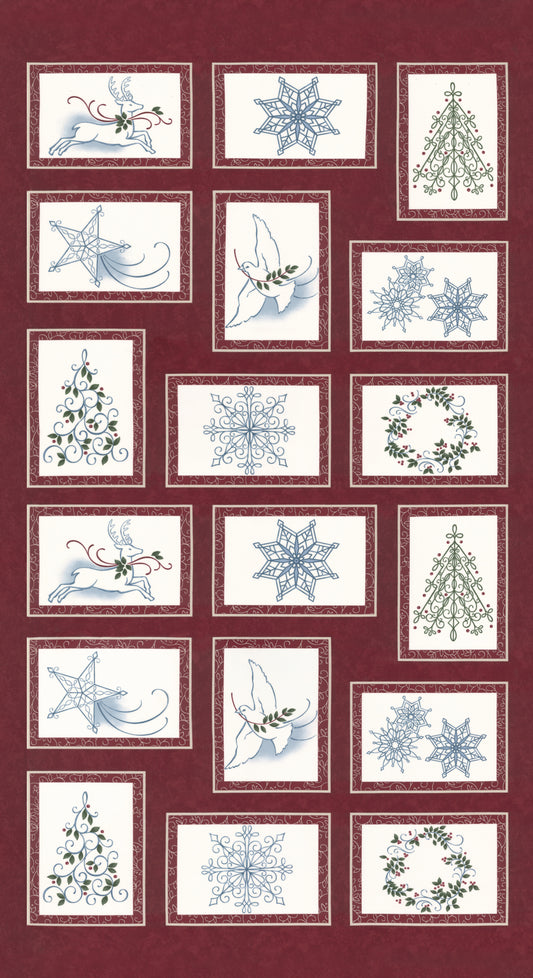 Winter Flurries Panel By Holly Taylor For Moda - Berry 6880 14