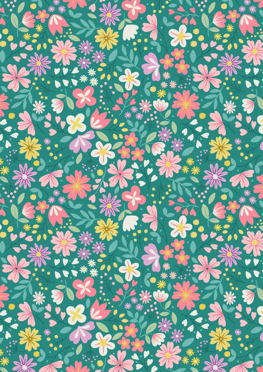 Spring Treats - Spring Floral on Green