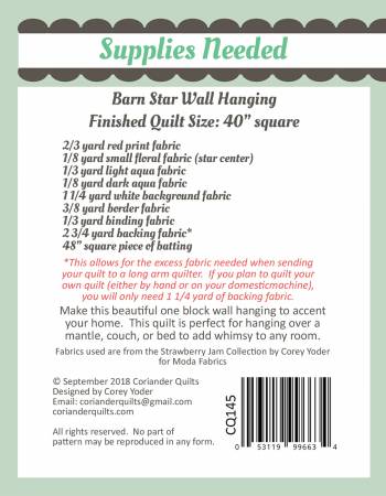 Barn Star 3 by Coriander Quilts – Ohio Star Quilts