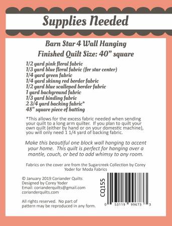 Barn Star 4 by Coriander Quilts