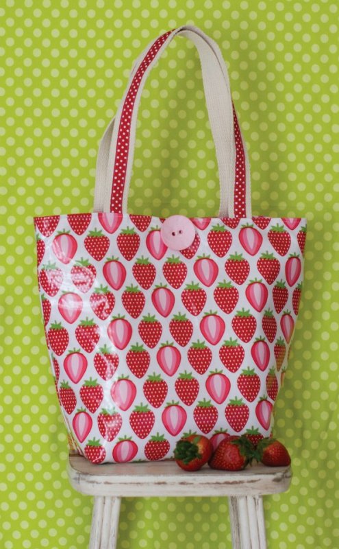 Merry Berry Vinyl Tote by Cut Loose Press