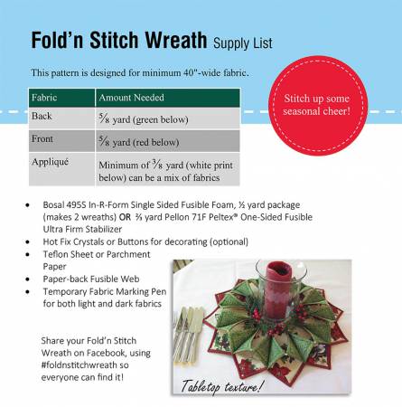 Fold 'n Stitch Wreath by Poorhouse Quilt Designs