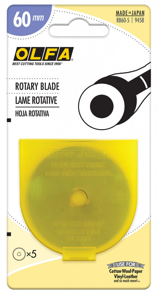 Olfa 60mm Rotary Blades 5/pkg