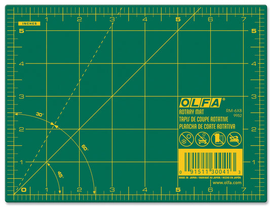 Olfa 6" x 8" Self-Healing Cutting Mat with Grid