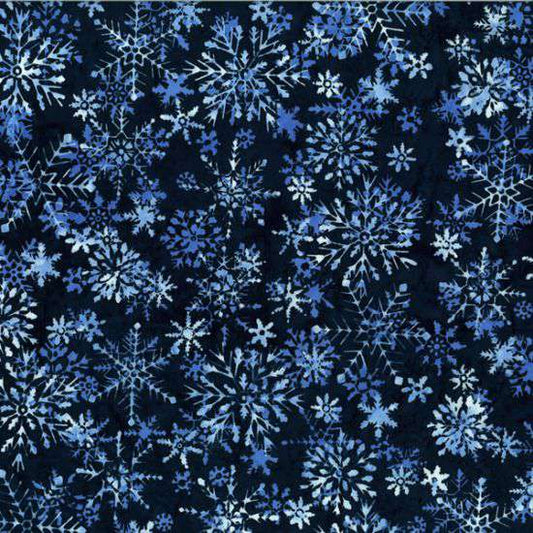 Hoffman Bali Batik - Snowflake Midnight