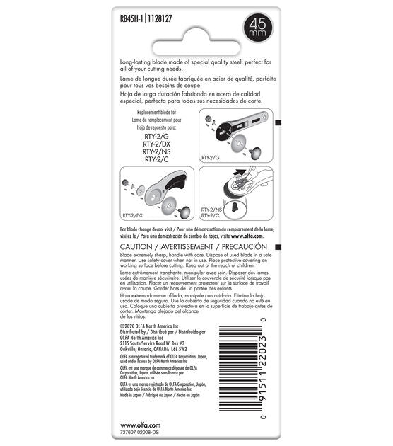 Olfa 45mm Endurance Rotary Blades 2/pkg